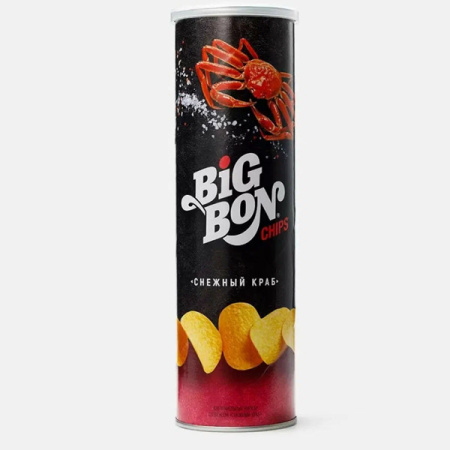 BIGBON чипсы из сырого картофеля со вкусом снежный краб 130г*12