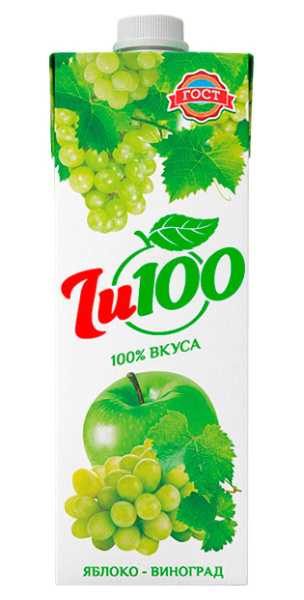 Нектар Виноград-яблоко осв. Ju100 тетра пак Гост 1л (12)